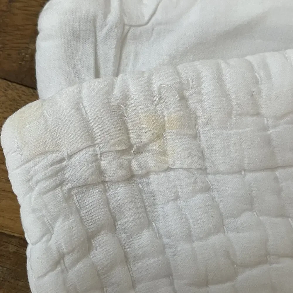 Garnet HIll White Quilted Standard Pillow Sham 100% Cotton Tie Closure